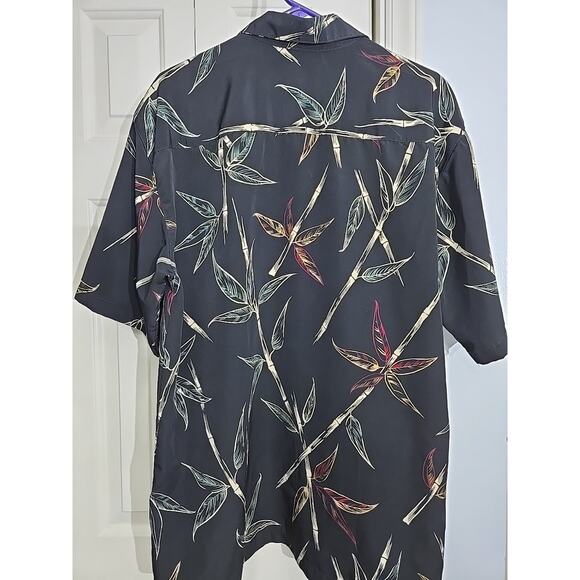 Premier International for Men Black W Tropical Print Palm Trees Shirt Sz Lg READ - Picture 2 of 6